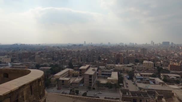 Cairo City Seen Citadel Saladin Egypt Panoramic Panning View Shot — Wideo stockowe