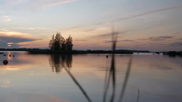 蓝色时段瑞典群岛的海港详情 — 图库视频影像