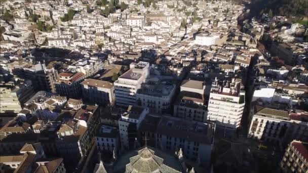 Drone Vlucht Kathedraal Van Granada Andalusië Spanje — Stockvideo