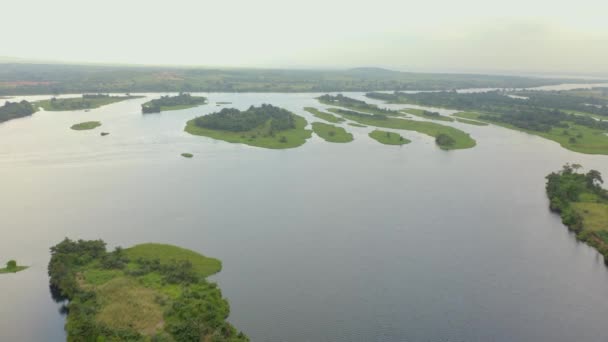 Island Volta River Ghana — Stok video
