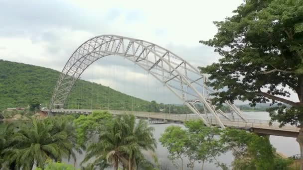 Adomi Brücke Ghana Afrika — Stockvideo