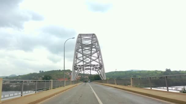 Adomi Bridge Crossing Ghana Africa — Stockvideo