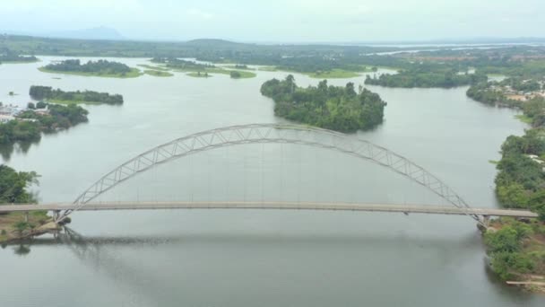 Adomi Bridge Crossing Ghana Africa — Stok video