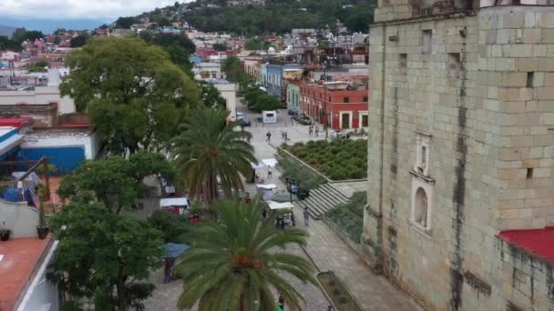 Aerial View Big Church Oaxaca Mexico — Vídeos de Stock