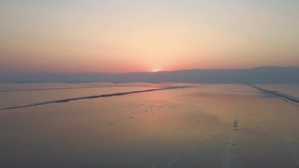 Soluppgången Vid Döda Havet — Stockvideo