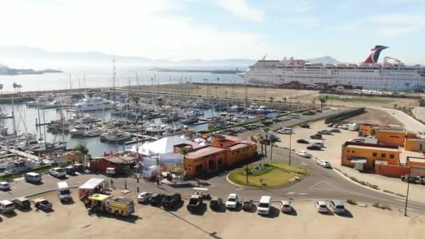 Vista Aérea Del Puerto Ensenada México — Vídeos de Stock