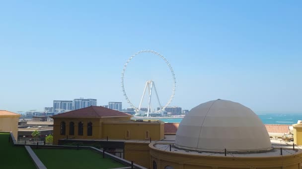 Wide View Dubai Eye Largest Ferries Wheel World — Vídeos de Stock