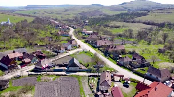 Drone Widok Główną Drogę Miejscowości Tiocu Sus Pobliżu Miasta Cluj — Wideo stockowe