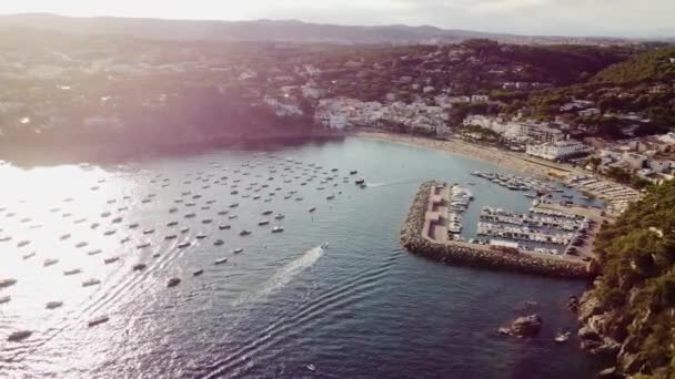 Praia Rock Espanhol 60Fps Drone Imagens Aéreas — Vídeo de Stock