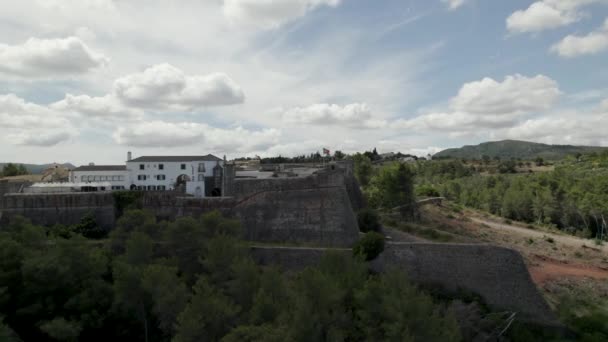 塞图巴尔要塞和海岸线的空中圆形景观 葡萄牙 — 图库视频影像