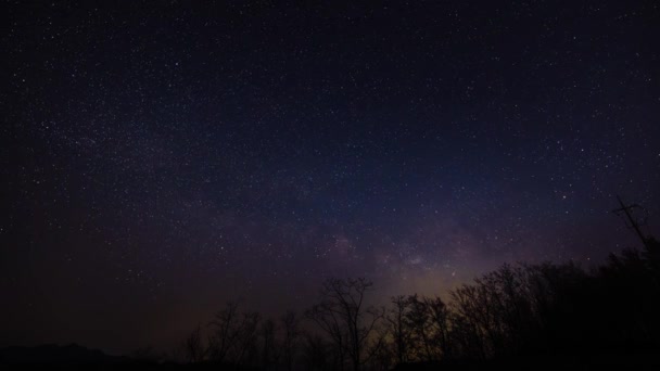 Timelapse Milkyway Goes East Sky West You Can See Beautiful — Stock Video