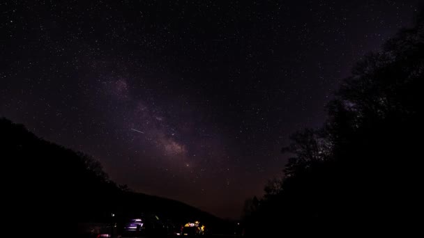 Timelapse Milkyway Goes East Sky West You Can See Beautiful — стокове відео