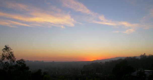 Γραφική Άποψη Του Sunset Sky Πάνω Από Λος Άντζελες Σίτι — Αρχείο Βίντεο