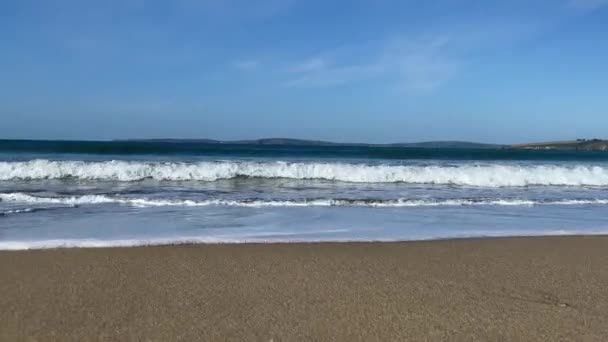 Low Angle Footage Wave Sandy Beach — Video Stock