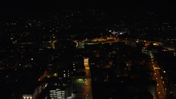 Aerial View City Como Italy Drone Night — Stock video