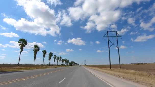 Pov Conduciendo Autopista Militar Través Del Valle Rural Rio Grande — Vídeos de Stock