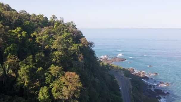 Coastal Road Running Stunning Beaches Jaco Costa Rica Wide Angle — Vídeo de Stock