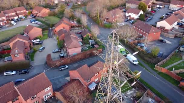 Power Pylon Drone Orbit 360 — Stock video