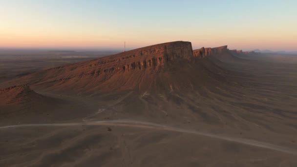 Sonnenuntergang Der Marokkanischen Wüste 360 Grad Drohnenschuss Aus Der Luft — Stockvideo