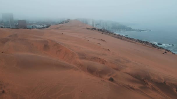 Vue Aérienne Des Dunes Concn Chili Par Temps Nuageux Dolly — Video