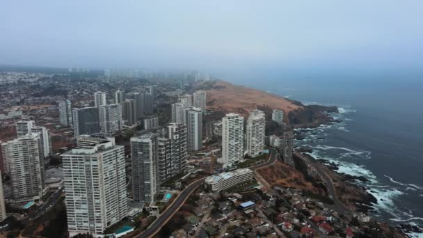 Aerial Establishing Shot Concn City Its Dunes Dolly Left — стокове відео