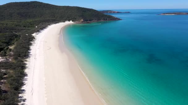 Witte Zand Paradijs Strand Met Kristalhelder Turquoise Water Great Keppel — Stockvideo