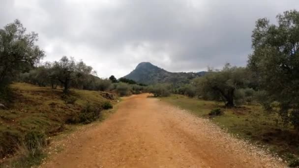 Beautiful Hike Large Mountain Concha Marbella Spain Cloudy Day — ストック動画