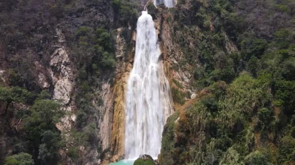 Beautiful Chiflon Waterfall Chiapas Mexico Aerial View — Stok video