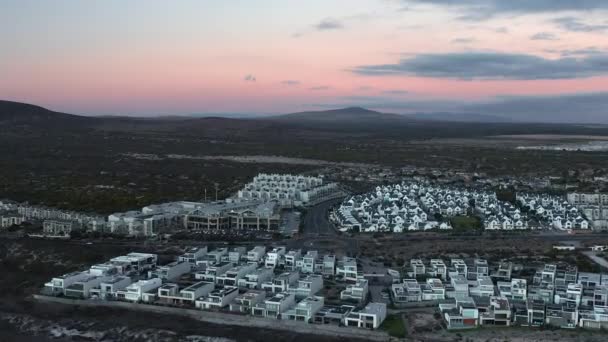 Aerial View Villas Blouberg Beach Cape Town South Africa Drone — ストック動画