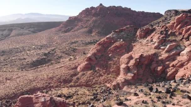 Rode Rotsen Zuidelijk Utah Drone Luchtfoto — Stockvideo