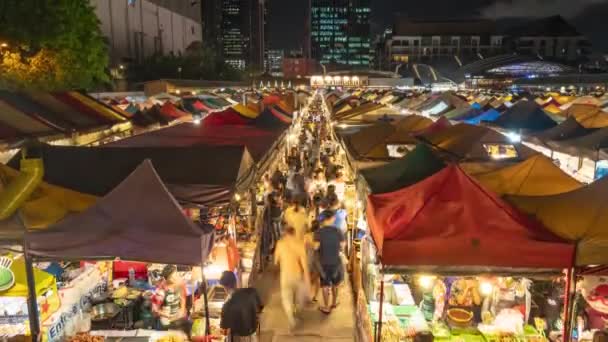 Busy City Night Market Bangkok — Stockvideo