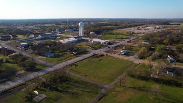 Aerial Footage City Melissa Water Tower — Stockvideo