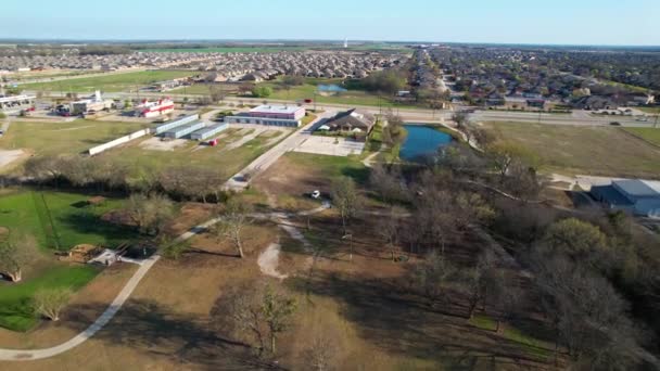 Aerial Footage Natural Springs Park Anna Texas — Stockvideo