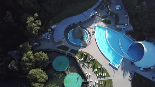 Cinematic Aerial Drone Pan Shot Thermal Cave Bath Hot Springs — Vídeos de Stock