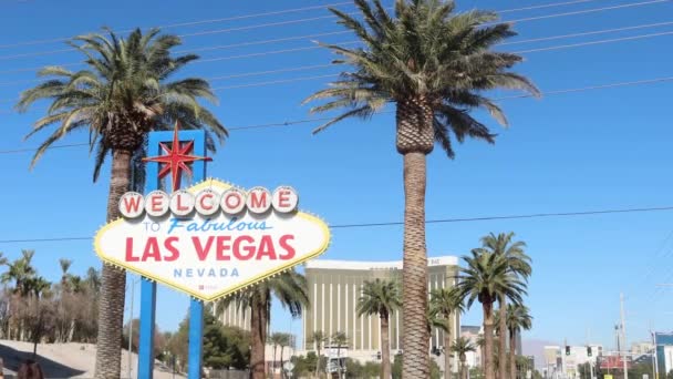 Welkom Bij Fabulous Las Vegas Sing Nevada — Stockvideo