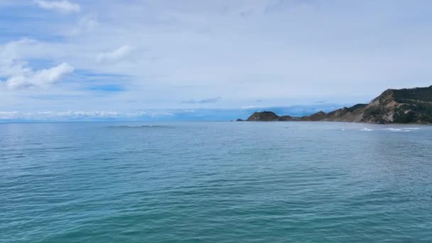 Lot Kierunku Tajemniczej Zanurzonej Rafy Zatoce Tokomaru Nowej Zelandii — Wideo stockowe