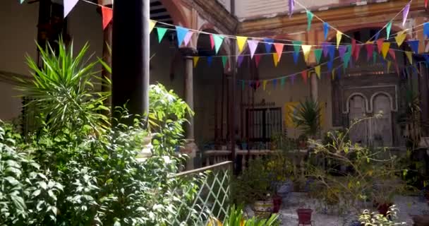 Pan Right Andalusian Patio Seville — Video