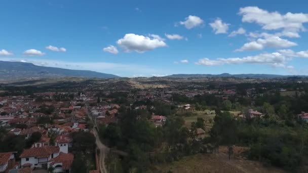 Tour Colombian Town Drone Flight — Vídeo de Stock