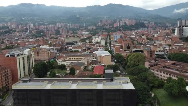 Aerial Drone Pushes Envigado Town Columbia South America — Vídeo de Stock