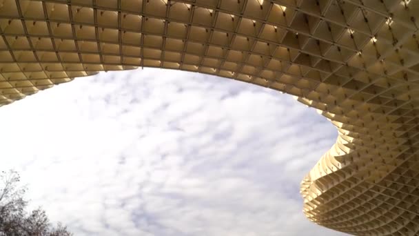 Luta Ner Från Berömda Metropol Parasol Sevilla Andalusien Spanien — Stockvideo