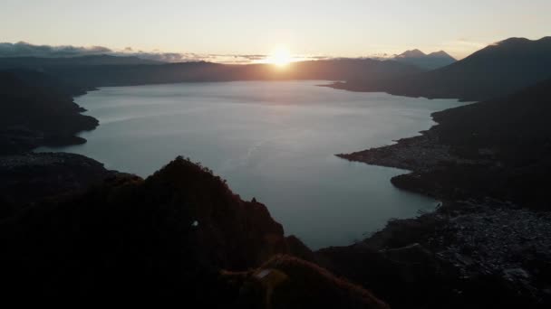 Cenário Pôr Sol Montanha Rostro Maya Guatemala Tiro Drone Aéreo — Vídeo de Stock