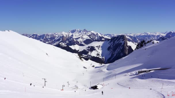 Ski Resort Rochers Naye Swiss Alps Montreux Switzerland — ストック動画