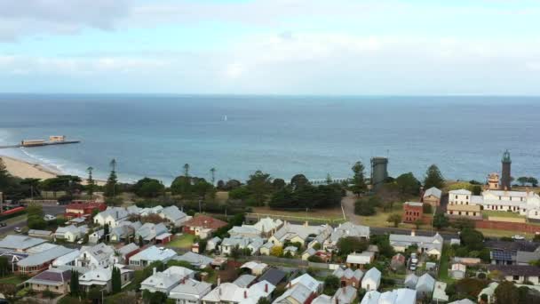 Aerial Bellarine Peninsula Coastline Seaside Township Queenscliff Australia — Video