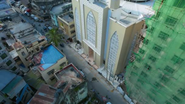 Flygfoto Över Jumaa Moskén Dar Salaam — Stockvideo
