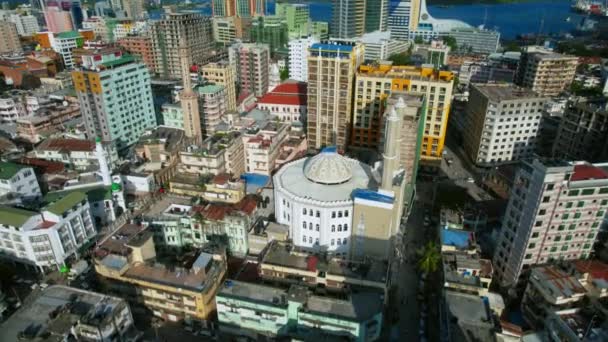 Aerial View Jumaa Mosque Dar Salaam — стоковое видео