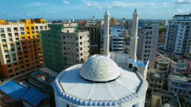 Flygfoto Över Jumaa Moskén Dar Salaam — Stockvideo