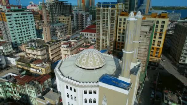 Letecký Pohled Mešitu Jumaa Dar Salaam — Stock video