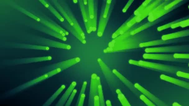 Loop Contínuo Grupo Rotativo Círculos Verdes Brilhantes Com Trilhas — Vídeo de Stock