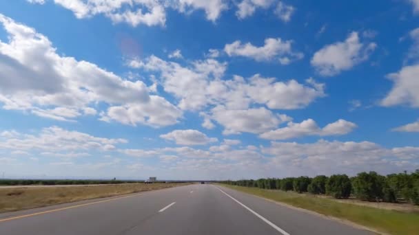 Driving Picturesque Road Beautiful Sunny Day Family Road Trip Driver — Stockvideo