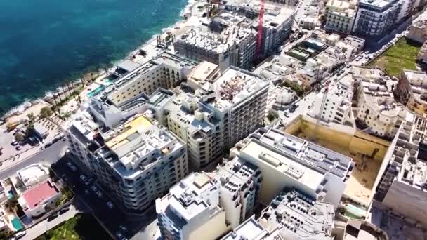 City Development Industrial Cranes Construction Site Aerial View — Video Stock